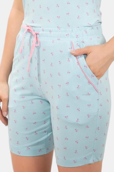 Amante Sleep Shorts - Blue Bow Print — image 4